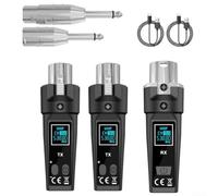 Uhf - Sistema microfono wireless con trasmettitore e ricevitore XLR, per cantanti, musicisti, chitarristi, spettacoli dal vivo, karaoke, feste, colore nero, portata da 30 a 50 metri (uno tira due)
