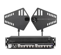 UHF Wireless Microfono Amplificatore Segnale, Antenna Sistema di Distribuzione con 2 Antenne Direzionali Attive, Gamma di Frequenza 400-950MHz, Guadagno Regolabile