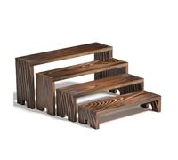Uhidka 1 Set di Espositori A più Livelli in Legno per Venditori, Espositore per Cupcake in Legno Impilabile, Arredamento in Stile Fattoria