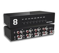 Uhidka Selettore Audio Stereo Bidirezionale Aux da 3,5 mm + L/R 8 In-1 Out Selettore Audio Analogico A/B