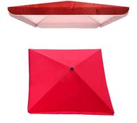 uHLANQC Telo di Copertura for ombrellone da Giardino Quadrato a 4 Stecche, 6,5' 8' 10', for Tavolo da Mercato, Impermeabile, Anti-UV, di Ricambio(Red,2mx2m(6.5'x6.5'))
