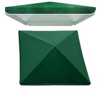 uHLANQC Telo di Copertura for ombrellone da Giardino Quadrato a 4 Stecche, 6,5' 8' 10', for Tavolo da Mercato, Impermeabile, Anti-UV, di Ricambio(Green,2mx2m(6.5'x6.5'))