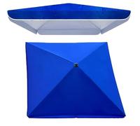 uHLANQC Telo di Copertura for ombrellone da Giardino Quadrato a 4 Stecche, 6,5' 8' 10', for Tavolo da Mercato, Impermeabile, Anti-UV, di Ricambio(Blue,2mx2m(6.5'x6.5'))