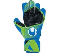 uhlsport Aquasoft - Guanti da portiere con speciale schiuma adesiva per ambienti umidi, 10,5, Pacific blu/verde fluo