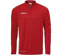 uhlsport Bambini Score 1/4 Zip Top T-Shirt, Bambini, Score 1/4 Zip Top, Rosso/Bianco, 128