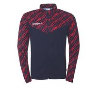 uhlsport Calcio Progressive 28 Poly - Giacca sportiva da uomo, senza cappuccio, con colletto alto e tasche con cerniera