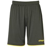 uhlsport Club Shorts, Shirt Unisex Adulto, Oliva Scuro/Giallo Fluorescente, S