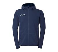uhlsport Essential - Giacca con cappuccio sportiva con tasche, in cotone biologico e poliestere riciclato, ideale per l'allenamento e il tempo libero