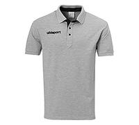 uhlsport Essential Prime Polo T-Shirt, Unisex, Essential Prime Polo, Grau Melange/Schwarz, S