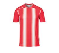 uhlsport - Maglia a Maniche Corte da Uomo Stripe 2.0, Uomo, Maglietta, 100220503, Rosso/Bianco, XXXL