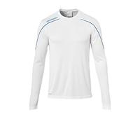 uhlsport Maglia a Maniche Lunghe Stream 22, Uomo, Weiß/Azurblau, M