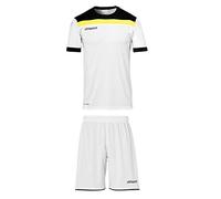 uhlsport Offense 23 Goalkeeper Set, Shirt Unisex Adulto, Bianco/Nero/Giallo Fluorescente, 128