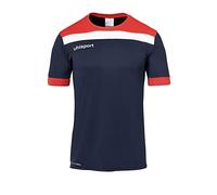 uhlsport Offense 23 Shirt Shortsleeved, T Uomo, Blu Marino/Rosso/Bianco, 128