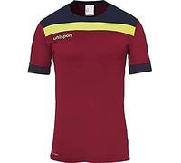 uhlsport Offense 23 Shirt Shortsleeved, Uomo, Bordeaux/Blu Oltremare/Giallo, 116