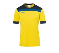 uhlsport Offense 23 Shirt Shortsleeved, Uomo, Giallo Lime/Blu Oltremare, S
