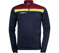 uhlsport Offense 23 Zip Top Maglietta 1/4 di Calcio per Uomo, Uomo, 100221213, Blu Oltremare/Bordeaux/Giallo, 2XL
