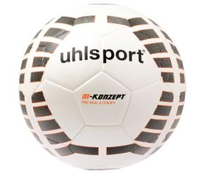 uhlsport, Pallone da calcio M-Konzept Revolution, Bianco (Weiß/Schwarz/fluo Rot), 5 anni