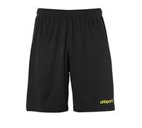 uhlsport - Pantaloncini da Uomo Center Basic, Senza Slip Interni, Uomo, 100334226, Nero/Giallo Limone, S
