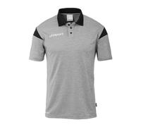uhlsport Polo Sportiva Unisex, Grigio Scuro Melange/Nero, 4XL