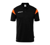 uhlsport Polo Sportiva Unisex, Nero/Arancione Fluo, XXL