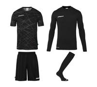Kit maglia calcio, pantaloncini e calzettoni da portiere Uhlsport Prediction Noir 2XL