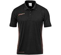 uhlsport Score Polo Shirt Magliette, Unisex, Score Polo Shirt, Schwarz/Fluo Orange, M