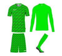 uhlsport Set da Portiere Unisex da Calcio - Maglia, Strato di Base, Pantaloni e Calzini - Set Completo da Portiere per Bambini e Adulti