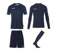 uhlsport Set da Portiere Unisex da Calcio - Set di Maglie Progressive - Set Completo da Portiere Composto da Maglia, Strato di Base, Pantaloni e Calzini - Set di Maglie per Bambini e Adulti