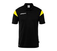 uhlsport Squad 27 - Polo da Uomo, Donna e Bambino, Maglietta con Colletto Polo, Nero/Giallo Limone, XL