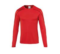 uhlsport Stream 22 - Maglia a Maniche Lunghe da Bambino, Bambini, Maglietta, 100347821, Rosso/Nero, 128