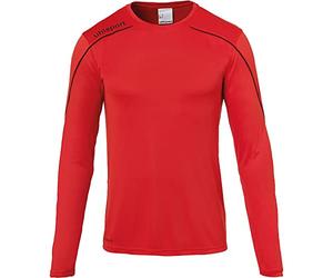 uhlsport Stream 22 - Maglia a Maniche Lunghe da Bambino, Bambini, Maglietta, 100347821, Rosso/Nero, 128
