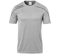 uhlsport Stream 22 - Maglietta a Maniche Corte da Bambino, Bambini, Maglietta, 100347725, Dark Grau Melange/Schwarz, 128