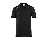 uhlsport Stream 22 Polo Shirt, T Bambini, Nero/Giallo Limone, 164