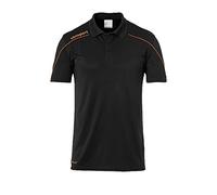 Uhlsport Stream 22 Polo Shirt, Uomo, Schwarz/Fluo Orange, L