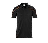 uhlsport Stream 22 Polo, T-Shirt Bambini, Schwarz/Fluo Orange, 152