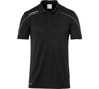 uhlsport Stream 22 Polo, T-Shirt Bambini, Schwarz/Weiß, 152