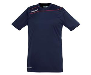uhlsport Stream 3 Maniche Corte Maglia Uomo, Uomo, Stream 3 Maillot Manches Courtes, Bleu Marine 14/Rouge, XXXS
