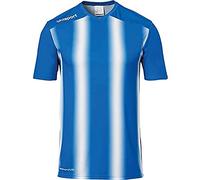 uhlsport Stripe 2.0 Kurzarm, Maglietta Bambini, Azzurro/Bianco, 164