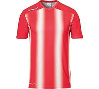 uhlsport Stripe 2.0 Kurzarm, Maglietta Bambini, Rosso/Bianco, 128