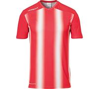 uhlsport Stripe 2.0 - Maglia a Maniche Corte da Bambino, Bambini, Maglietta, 100220503, Rosso/Bianco, 116