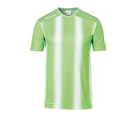 uhlsport Stripe 2.0 - Maglia a Maniche Corte da Bambino, Bambini, Maglietta, 100220506, Fluo Grün/Weiß, 128