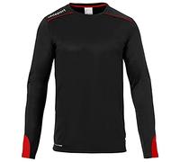 uhlsport Tower-Maglia da Portiere a Maniche Lunghe, Nero/Rosso, S Unisex-Adulto