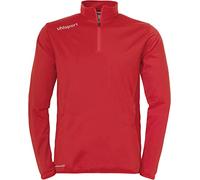uhlsport Uomo Essential 1/4 Zip Top, Uomo, Essential 1/4 Zip Top, Rosso/Bianco, M