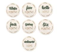 Uhngw Carte Di Crescita Per Bambini - Sette Pezzi Doppia Faccia Targhette Annuncio Neonato,Targhette Legno Decorative Misurazione Nascita, Dischi Mensili Riutilizzabili Per Camera Bambini Asilo Nido