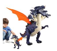 Uhngw Giocattolo di dinosauro ambulante elettrico, Giocattolo di dinosauro in movimento | Modello animale di dinosauro realistico a cinque teste | Con ali di 4-7 anni luci a LED realistici animali che