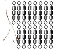 Uhngw Girelle da a Rullini - Set da 15 Pezzi con Girelle a 3 Rotelle - Kit in Rame Acciaio Inossidabile per Persico Trota,Acque Dolci e Salate