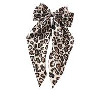 Uhngw Grande fiocco per capelli leopardato | Grande fermaglio per capelli con fiocco | Fermagli per capelli a coda lunga per donne ragazze amiche madre