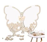 Uhngw Libro ospite di Butterfly Baby Shower, Libro degli Ospiti Butterfly,Reception di Nozze del Libro degli Ospiti in Legno - Elegante Guestbook, ricordi per la Laurea