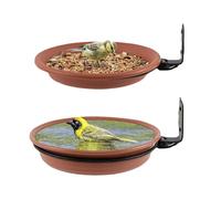 Uhngw Mangiatoia Per Uccelli Da Recinzione, Vassoio Per Il Bagno Degli Uccelli, 2 Ciotole Da Bagno Per Gli Alberi Il Giardino Patio Balcone I Recinti Per Esterno E Interno