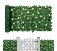 Uhngw Recinzione per la privacy di artificiale, 1 x 3 m, pannelli di artificiale espandibile, siepe finta con 96 girasoli, copertura decorativa per cancelli per esterni e interni